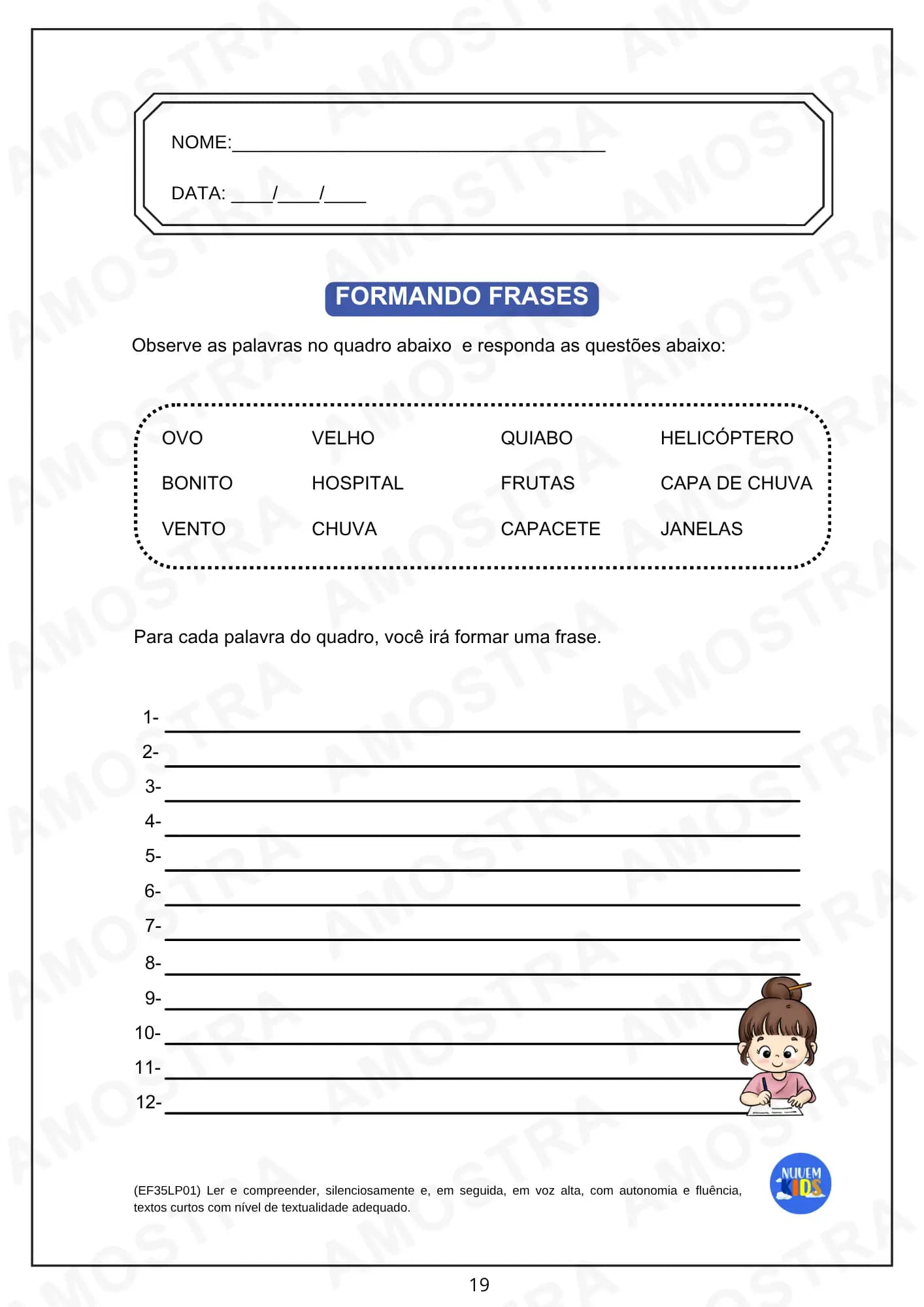 Atividades de Formação de Frases para o 4º e 5º ano - Miniatura 9