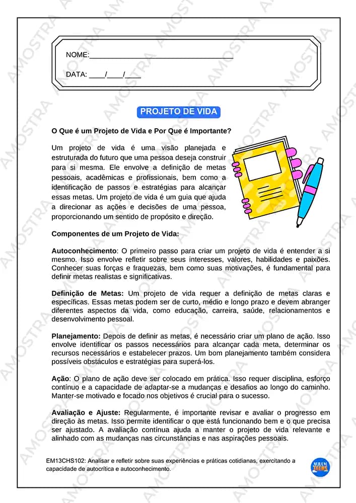 Atividades de Projeto de Vida Ensino Médio - Miniatura 4