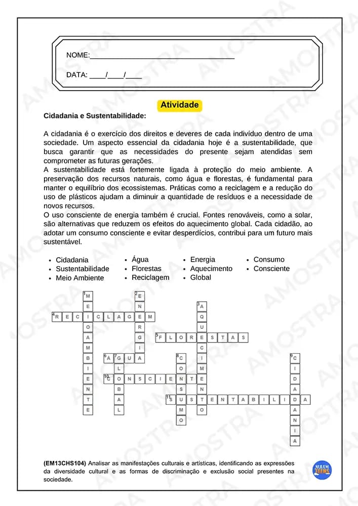 Atividades de Cidadania e Cultura Ensino Médio - Miniatura 2