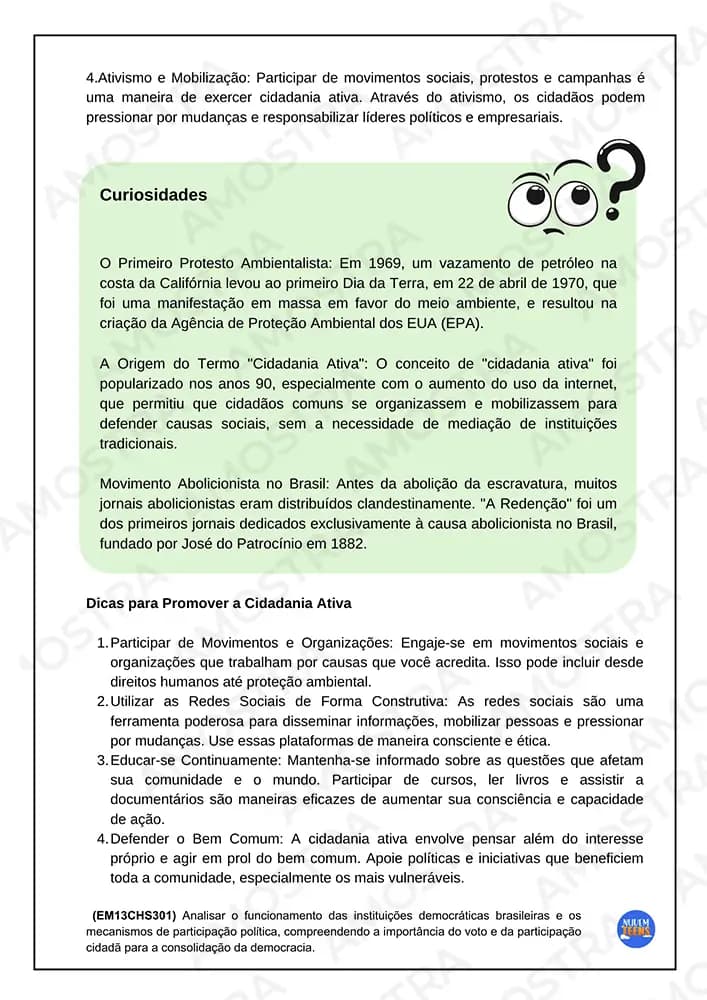 Atividades de Cidadania e Cultura Ensino Médio - Miniatura 7