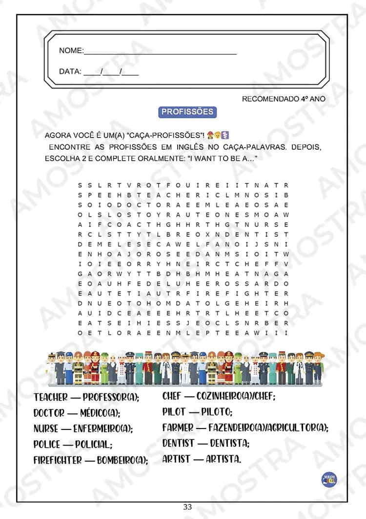Caça Palavras Inglês Fundamental 1 - Miniatura 2