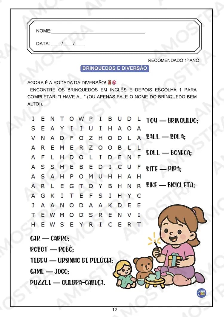 Caça Palavras Inglês Fundamental 1 - Miniatura 3