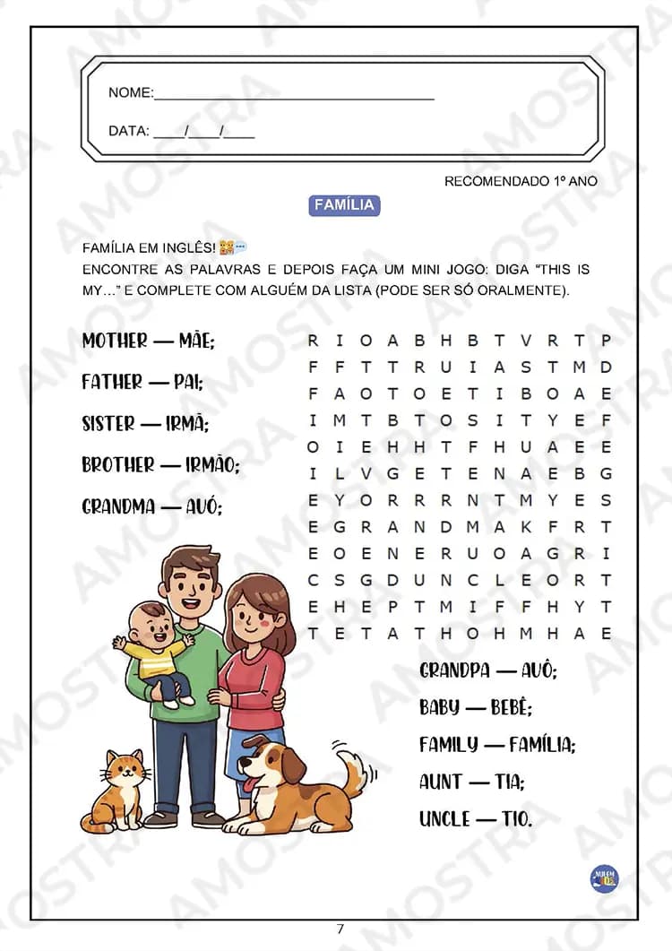Caça Palavras Inglês Fundamental 1 - Miniatura 5