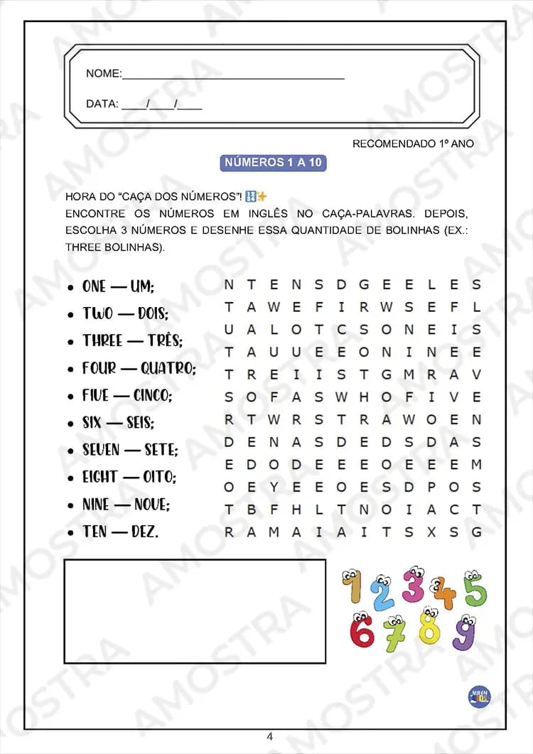 Caça Palavras Inglês Fundamental 1 - Miniatura 6