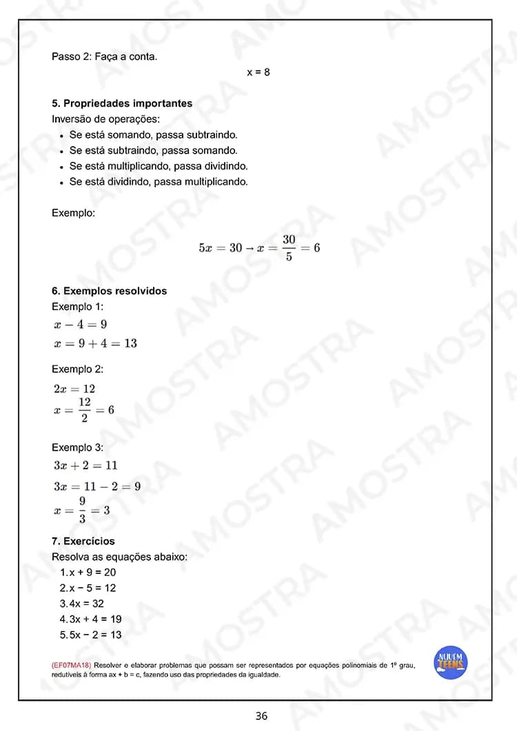 Atividades de Matemática para EJA 6º ao 9º Ano - Miniatura 6