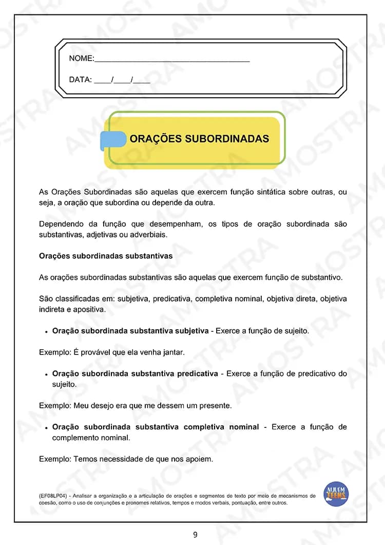 Atividades de Português para EJA 6º ao 9º Ano - Miniatura 4