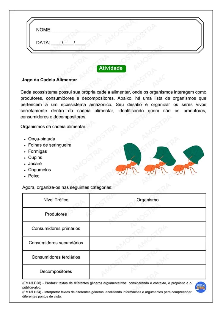 Atividades de Ambientalismo Ensino Médio - Miniatura 3