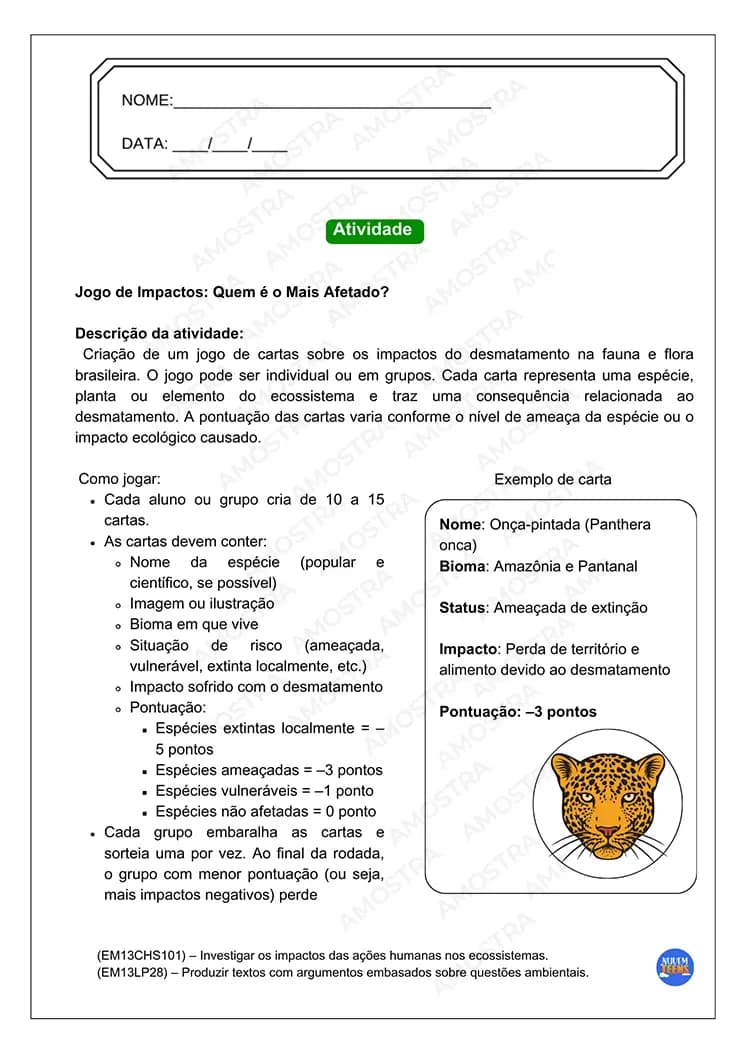 Atividades de Ambientalismo Ensino Médio - Miniatura 7