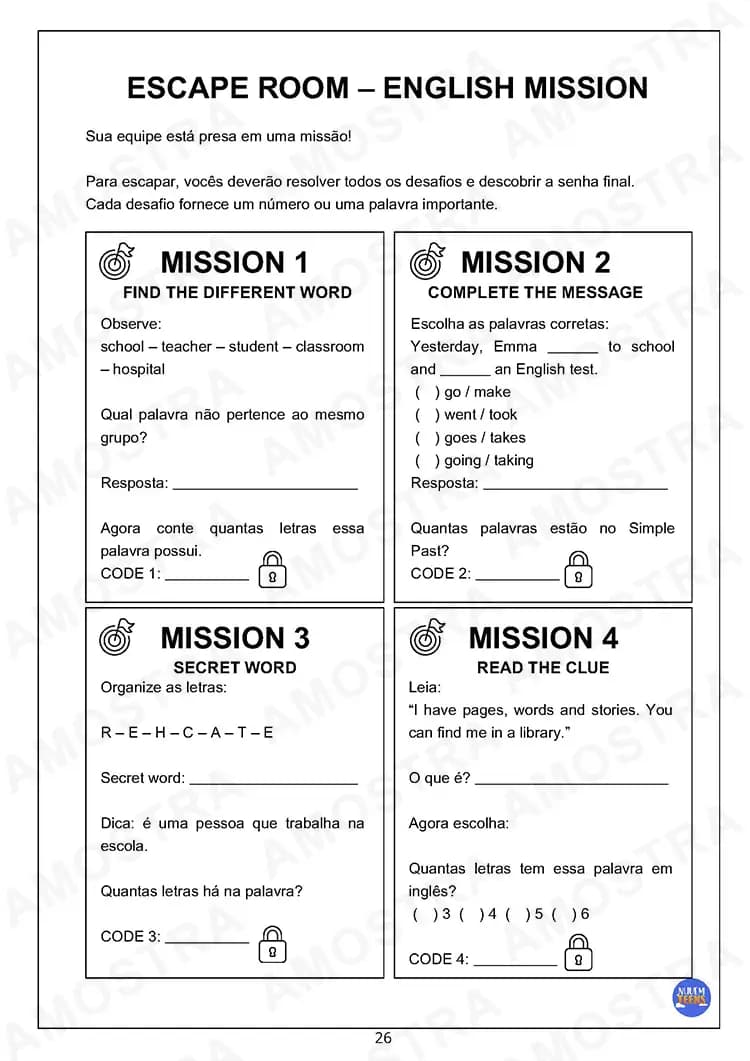 Atividades de Dinâmicas de Inglês para Ensino Médio - Miniatura 2