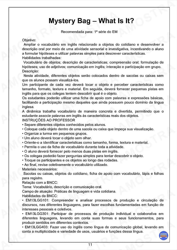 Atividades de Dinâmicas de Inglês para Ensino Médio - Miniatura 5