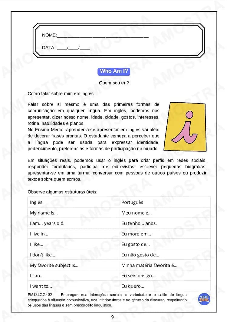 Atividades de Inglês Ensino Médio - Miniatura 5