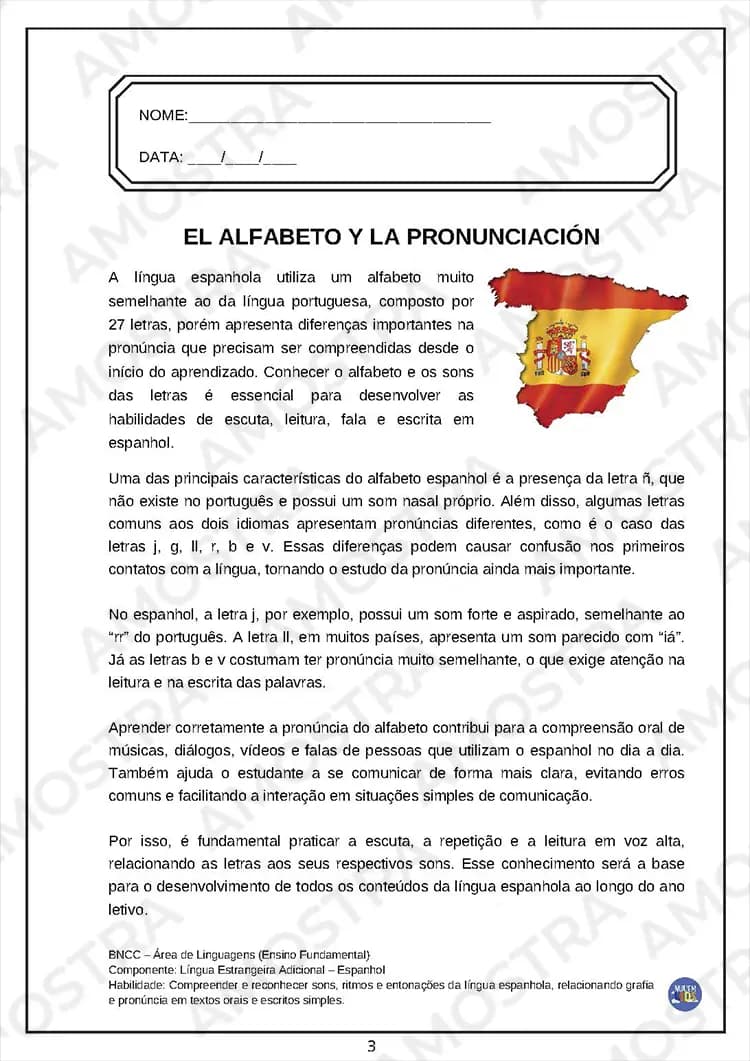 Atividades Espanhol Fundamental 2 - Miniatura 7