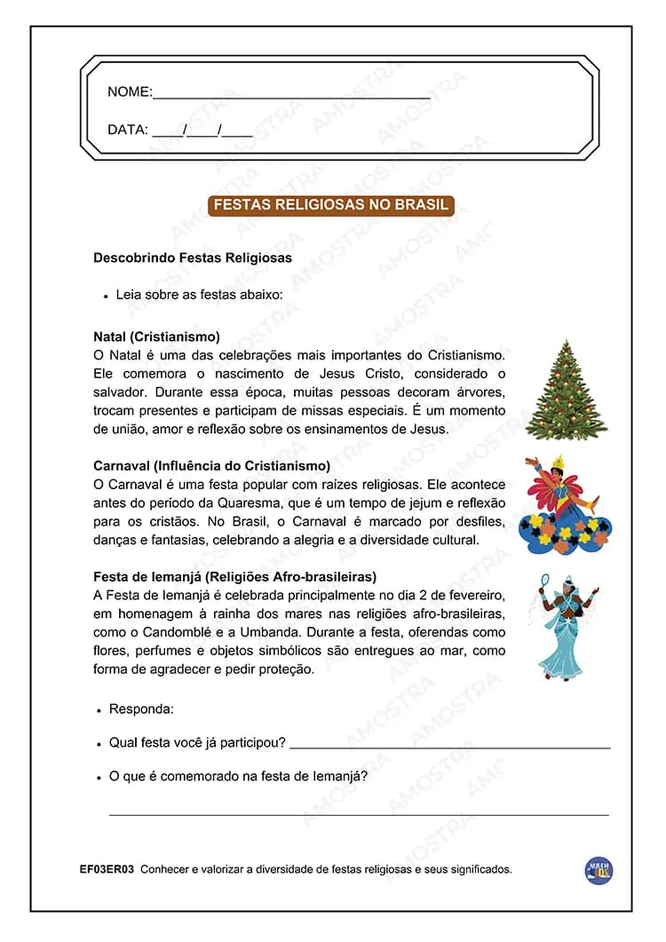 Atividades de Ensino Religioso 1º ao 5º Ano - Miniatura 5