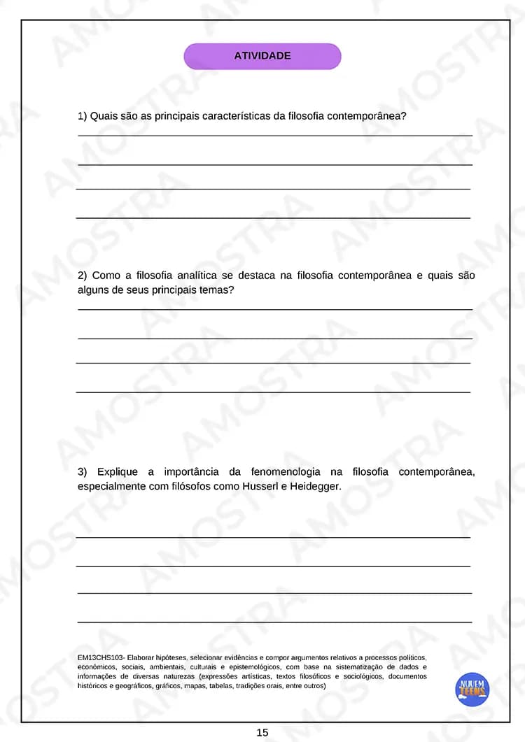 Atividades de Filosofia Ensino Médio - Miniatura 3