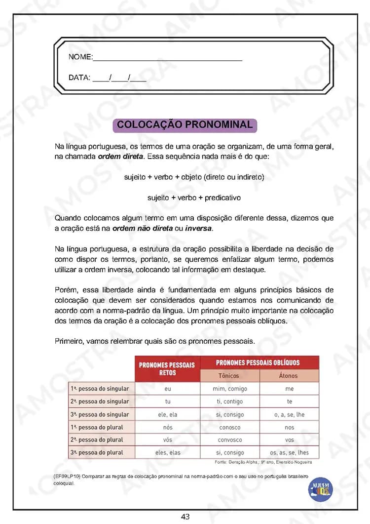 Atividades de Gramática 6º ao 9º Ano - Miniatura 3