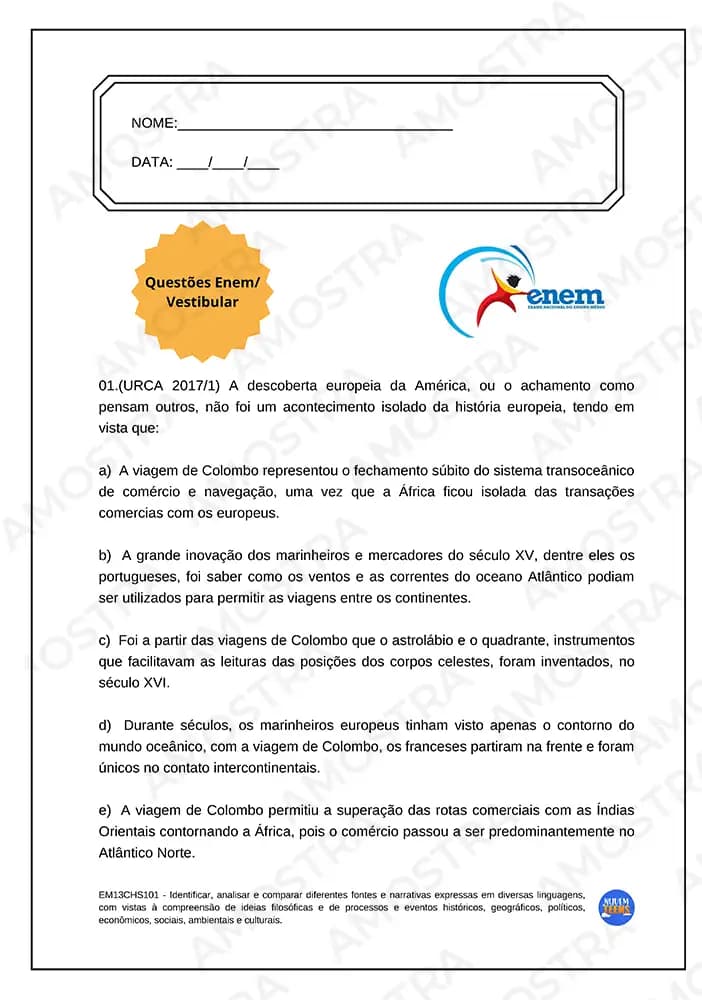 Atividades de História Ensino Médio - Miniatura 3