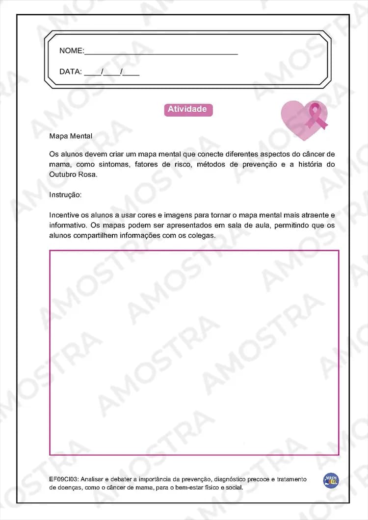 Brinde Atividades Outubro Rosa para Fundamental 2 - Miniatura 4