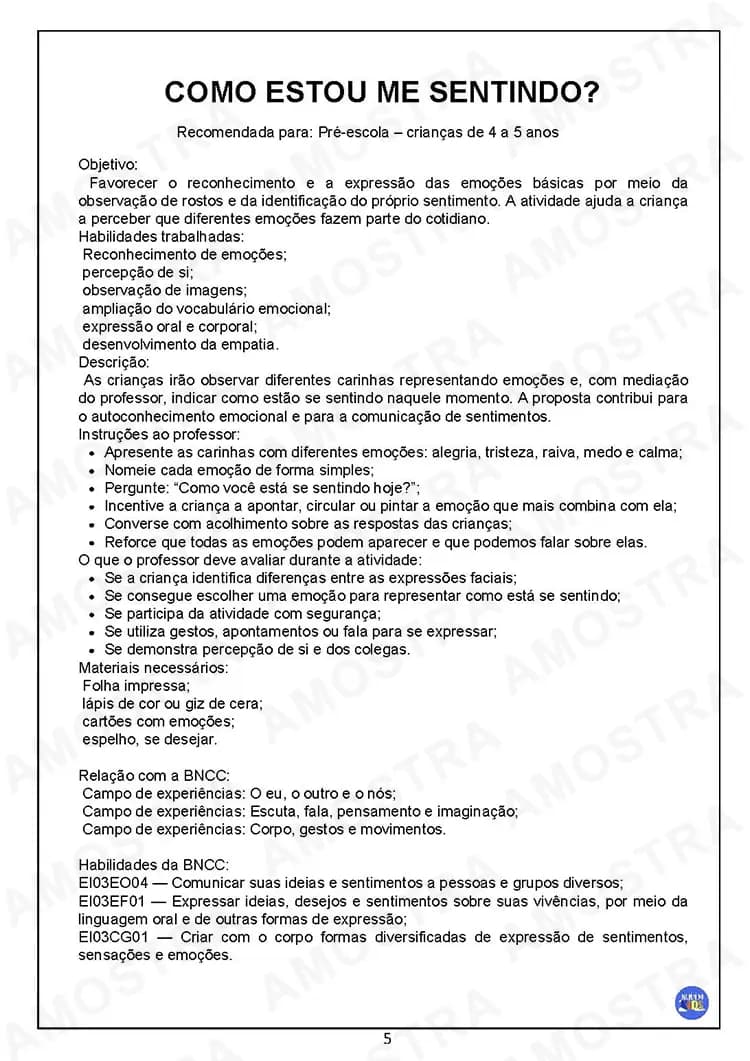 Sequência Didática Autocontrole Educação Infantil - Miniatura 5