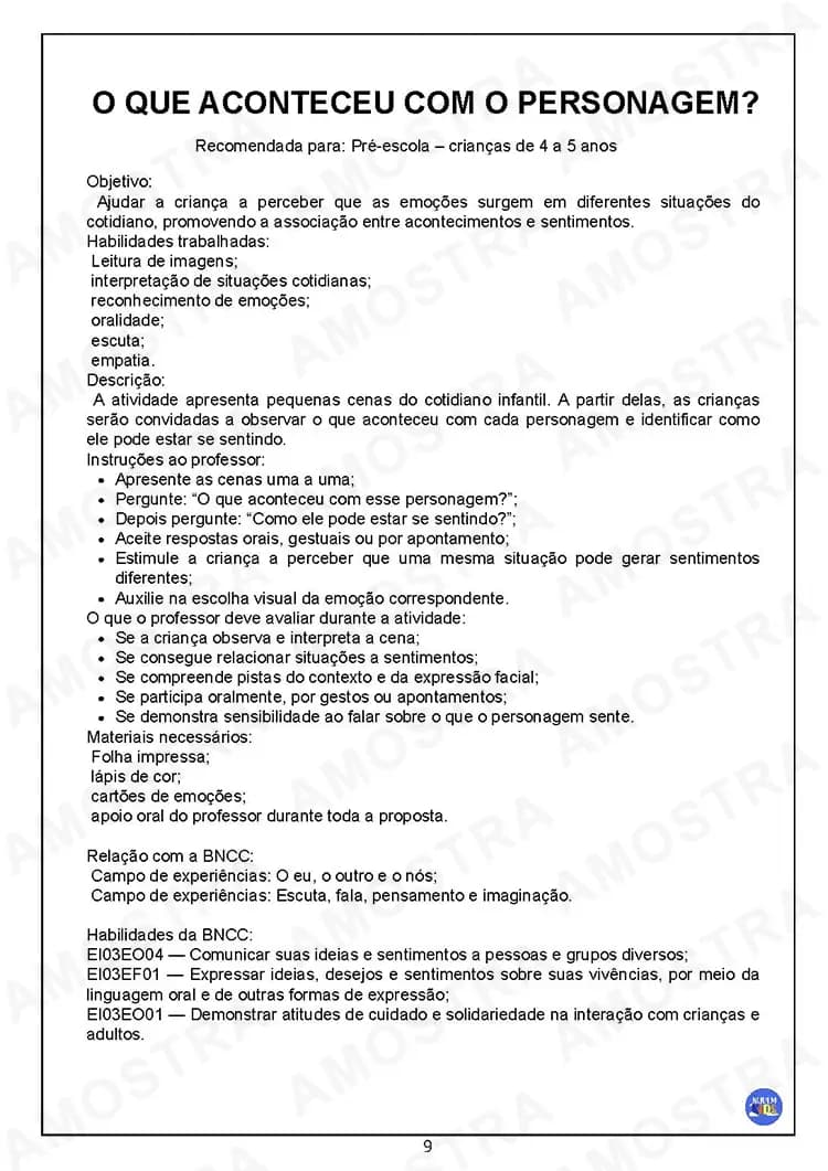 Sequência Didática Autocontrole Educação Infantil - Miniatura 4