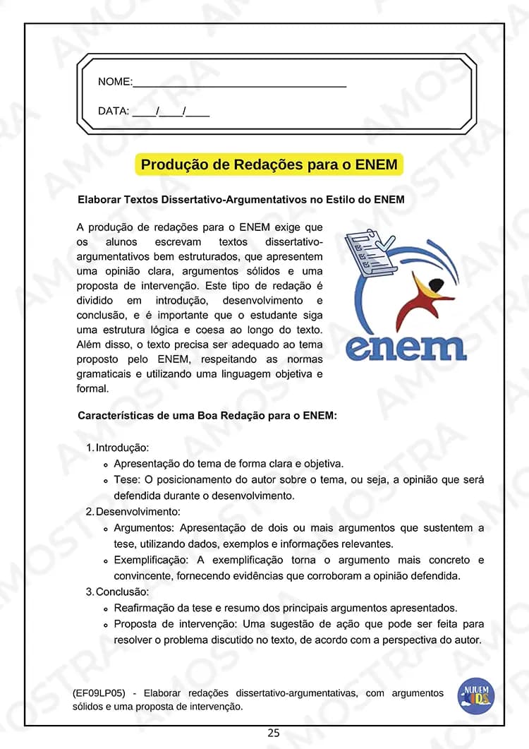 Atividades de Redação 6º ao 9º ano - Miniatura 4