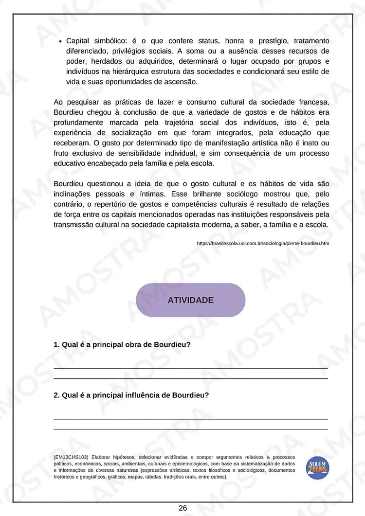 Atividades de Sociologia Ensino Médio - Miniatura 4