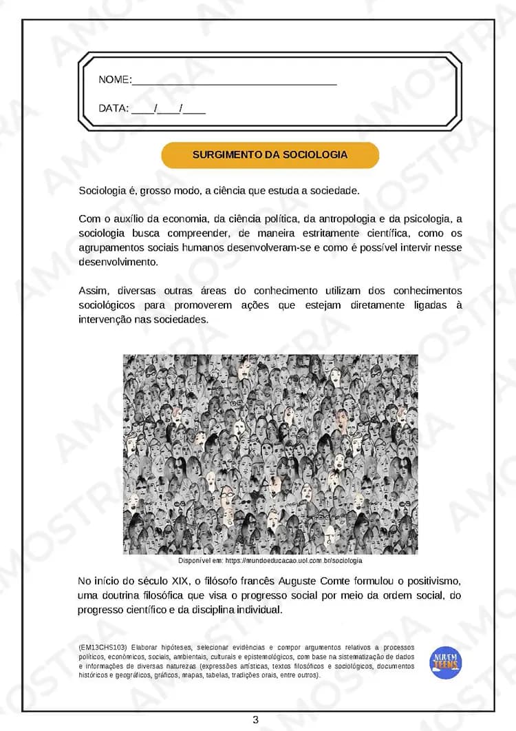 Atividades de Sociologia Ensino Médio - Miniatura 3