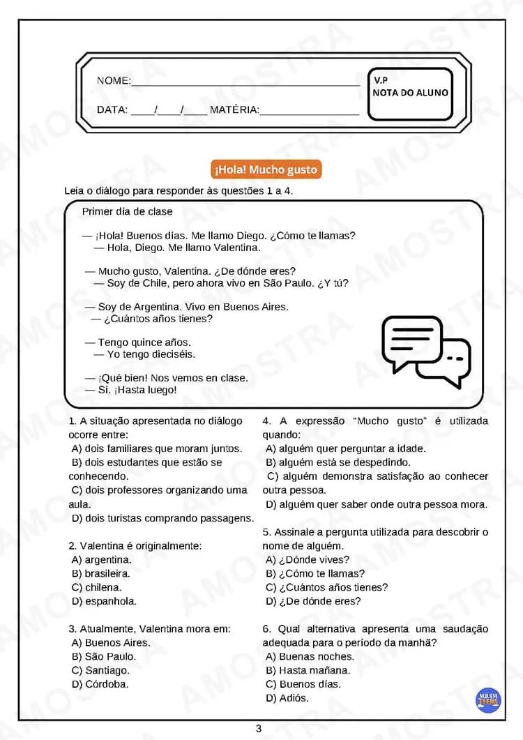 Avaliações de Espanhol Ensino Médio - Miniatura 2