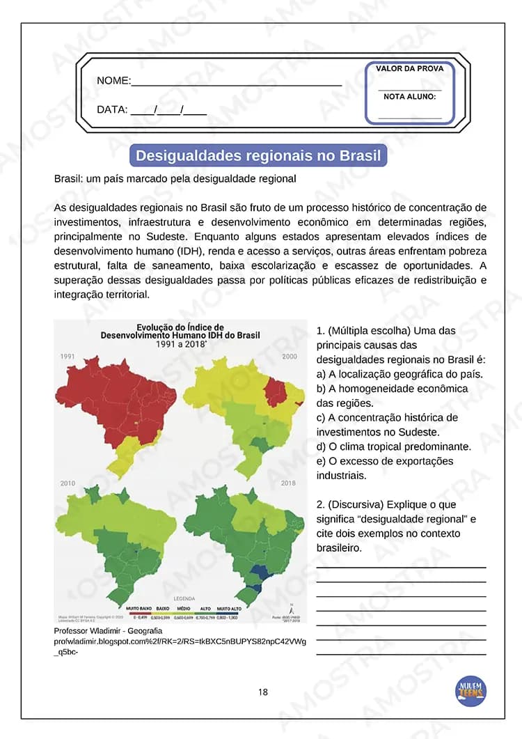 Avaliações de Geografia Ensino Médio - Miniatura 4