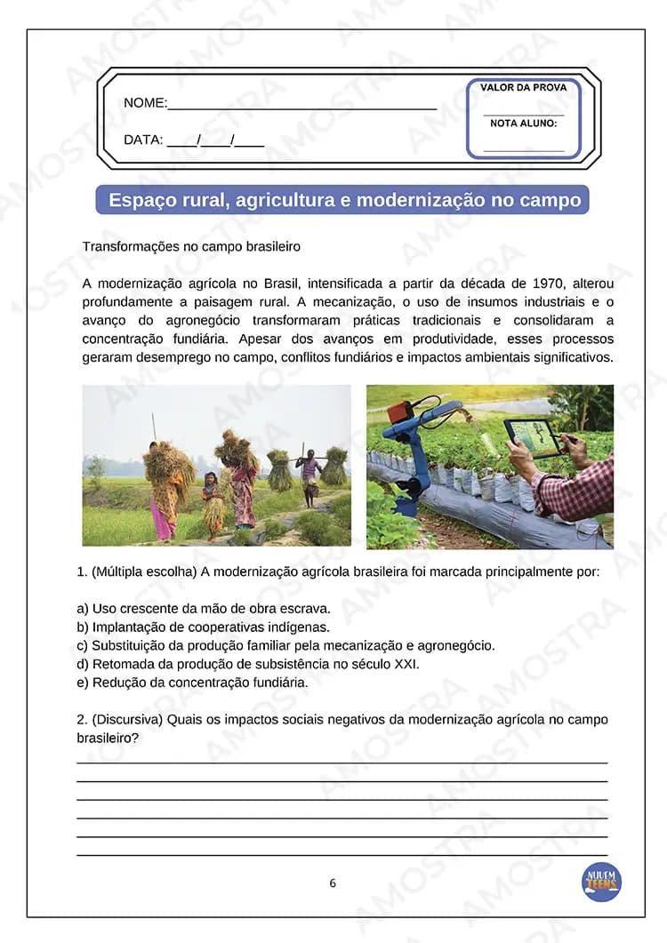 Avaliações de Geografia Ensino Médio - Miniatura 6