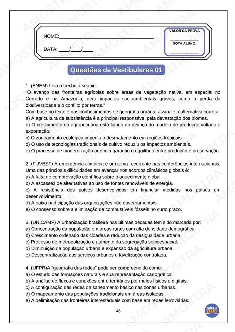 Avaliações de Geografia Ensino Médio - Miniatura 7