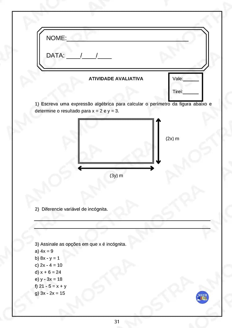 Avaliações de Matemática 6º ao 9º Ano - Miniatura 5