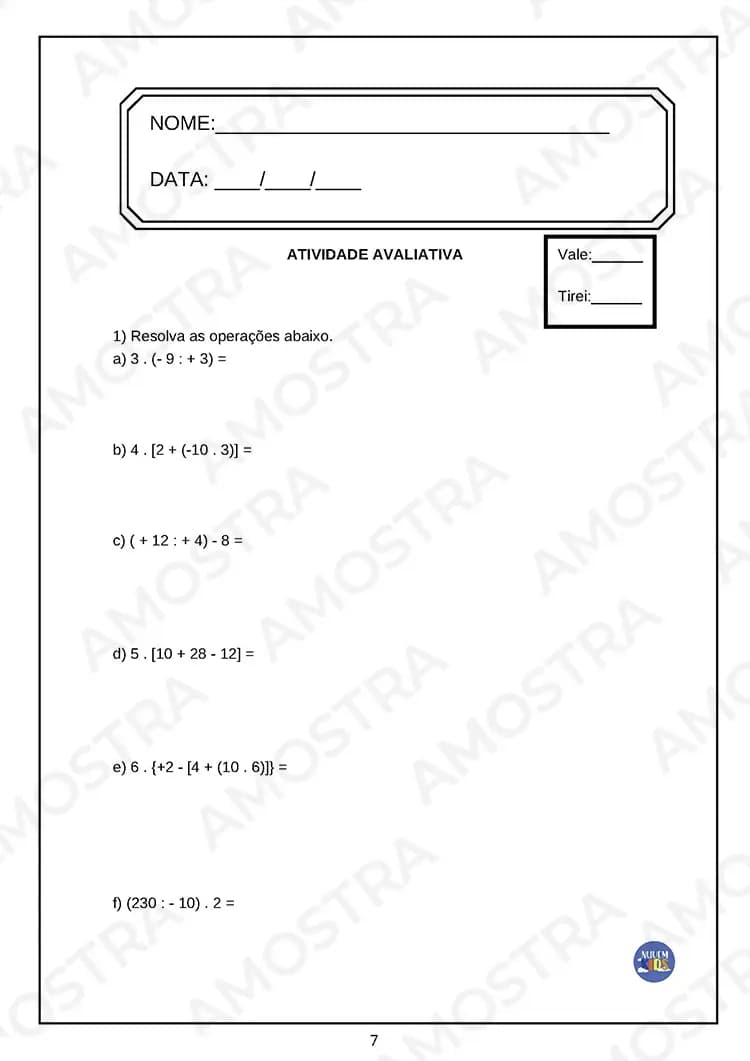 Avaliações de Matemática 6º ao 9º Ano - Miniatura 6