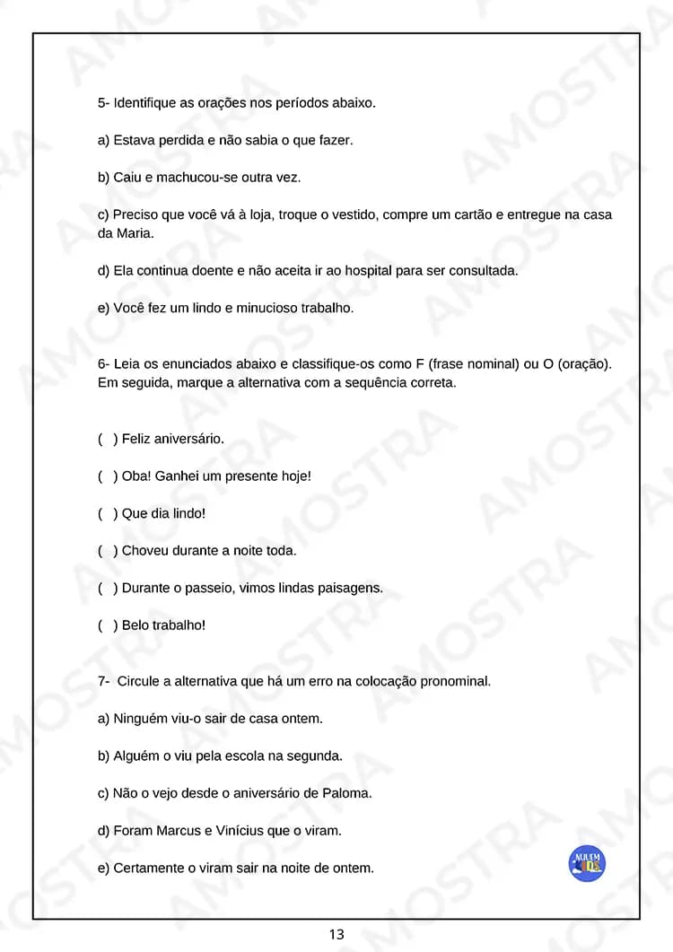Avaliações de Português 6º ao 9º Ano - Miniatura 5