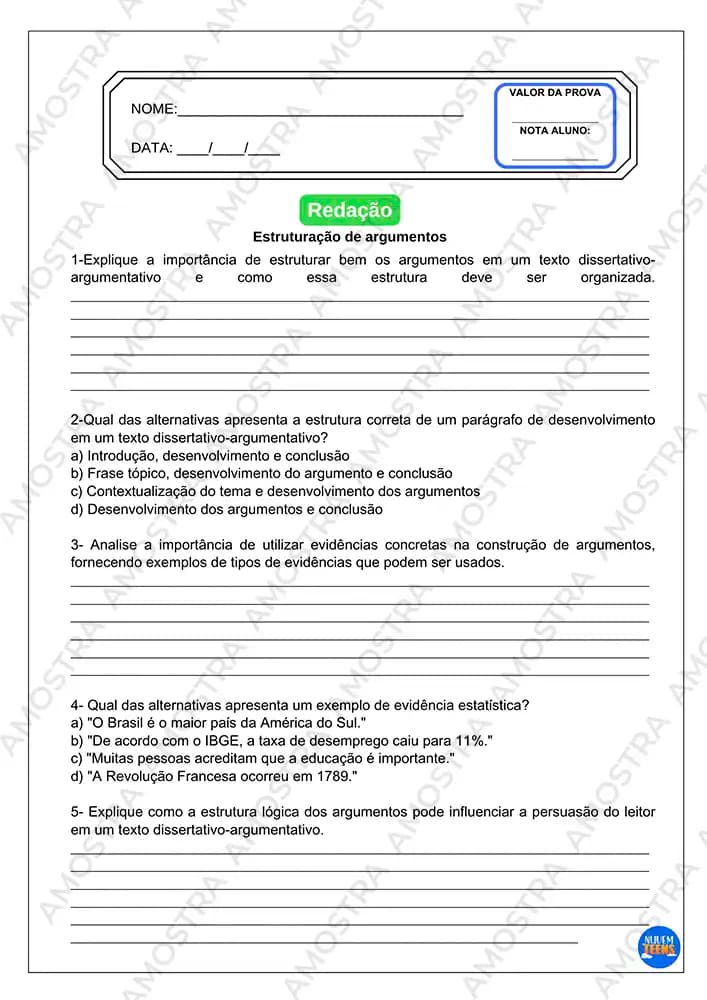Avaliações de Português Ensino Médio - Miniatura 5