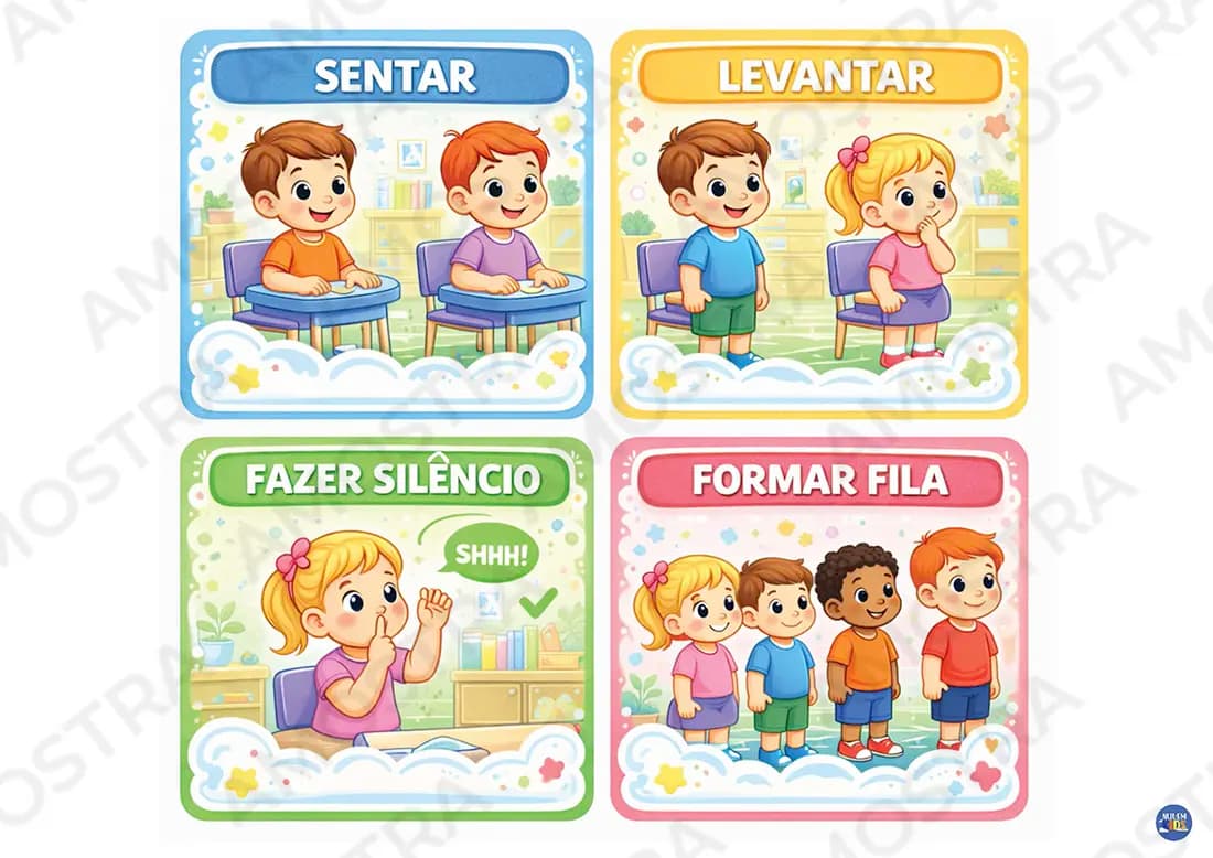 Cards Rotina Escolar Educação Infantil - Miniatura 5