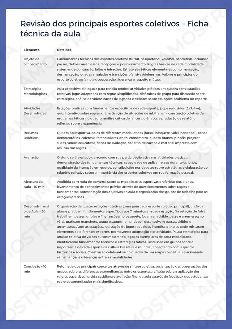 Planejamentos de Aula Educação Física 1ª a 3ª Série - Miniatura 6