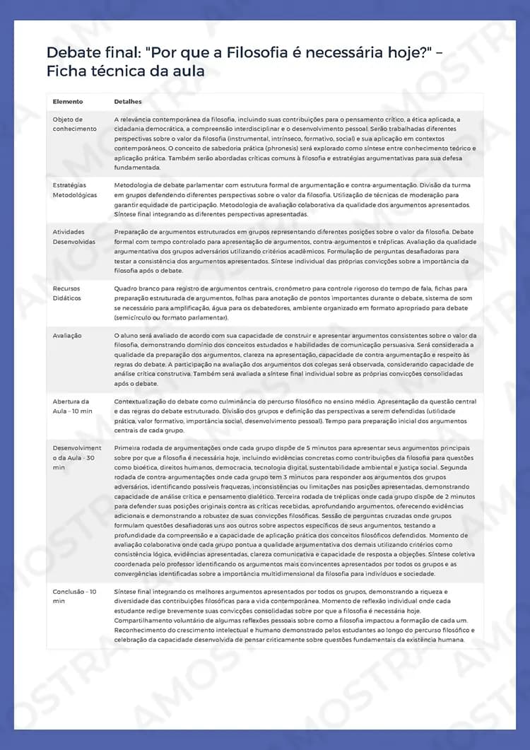 Planejamentos de Aula Filosofia 1ª a 3ª Série - Miniatura 2