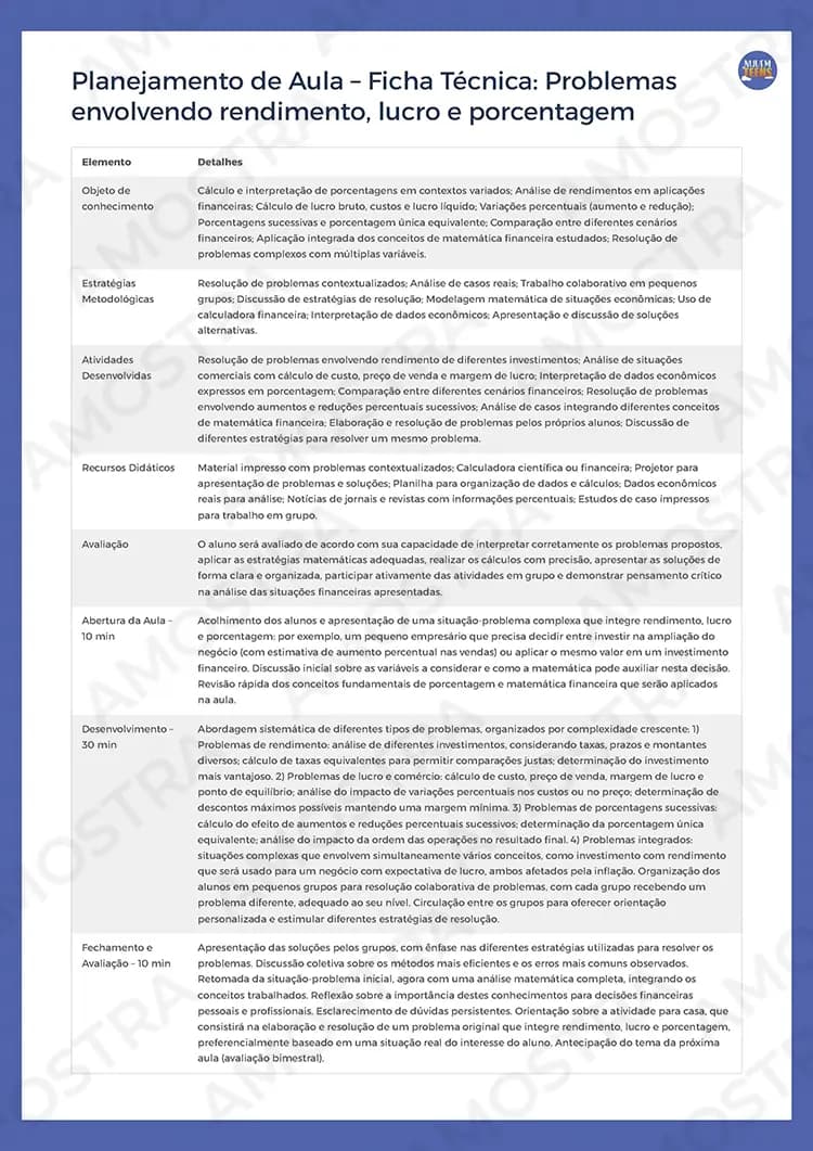 Planejamentos de Aula Matemática 1ª a 3ª Série - Miniatura 7