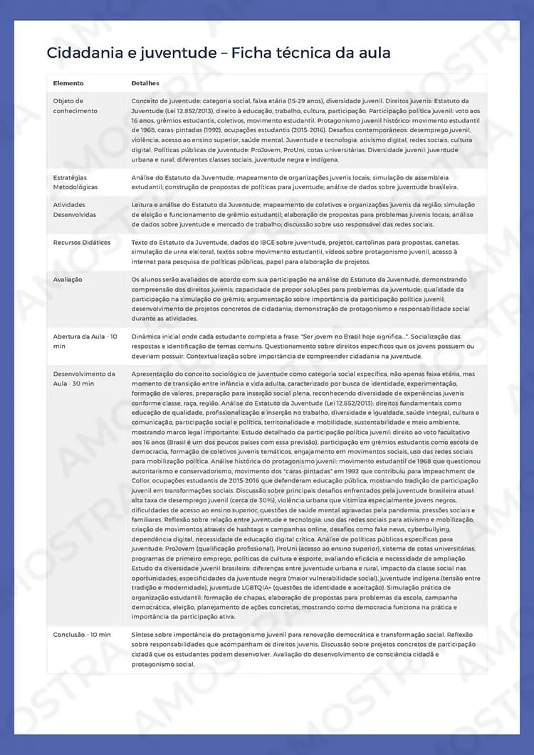 Planejamentos de Aula Sociologia 1ª a 3ª Série - Miniatura 7